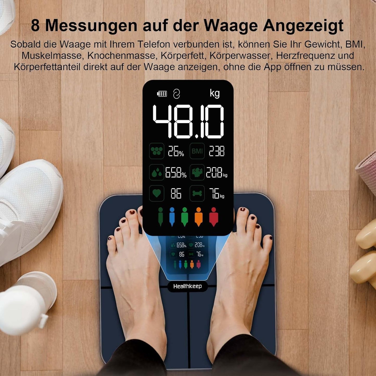 Körperfettwaage, 280 schwarz