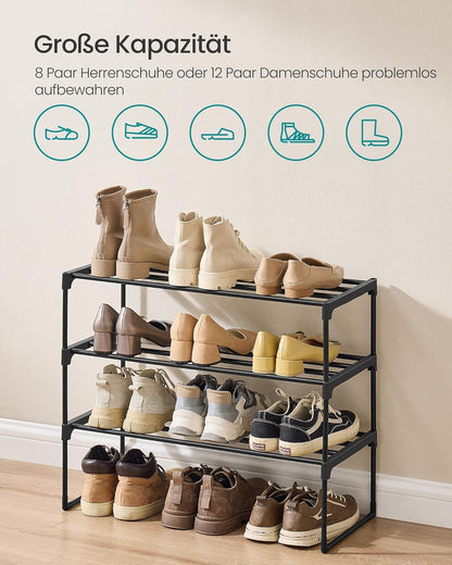 Schuhregal mit 3 Ebenen, 3 Ebenen (68B cm)