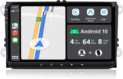 Android 10 Autoradio für VW/Skoda/Seat mit Carplay & DSP, AC8257-2G32G-8 Core