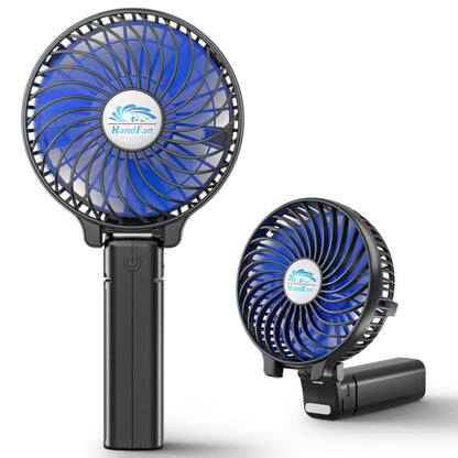 Mini-USB-Ventilator mit Metallclip, Schwarz / Blau