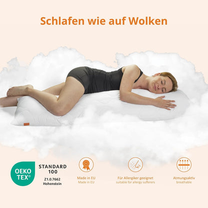 Seitenschläferkissen, 40 x 145 cm, 40 x 145 cm Mikrofaser