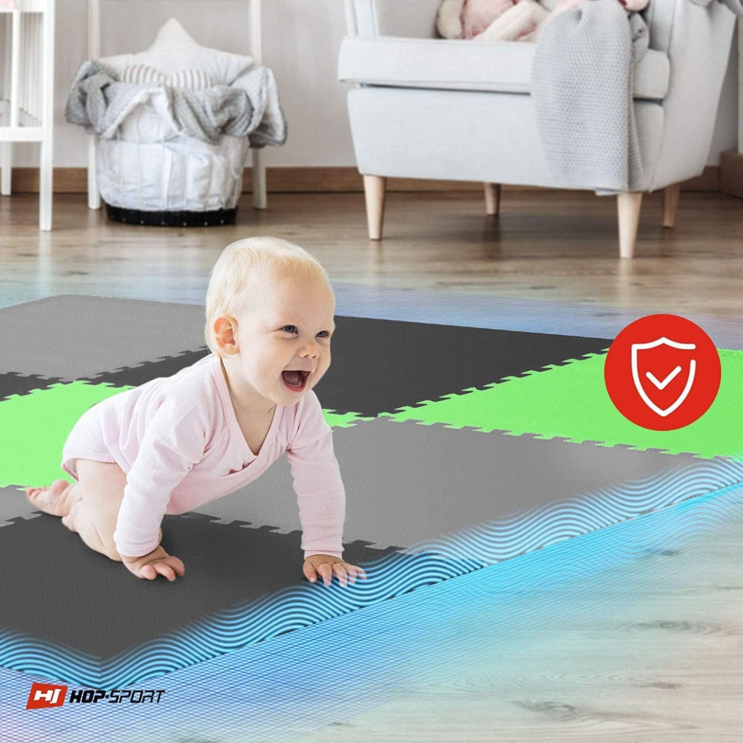 9er-Set rutschfeste Puzzlematte für Fitnessgeräte-Bodenschutz