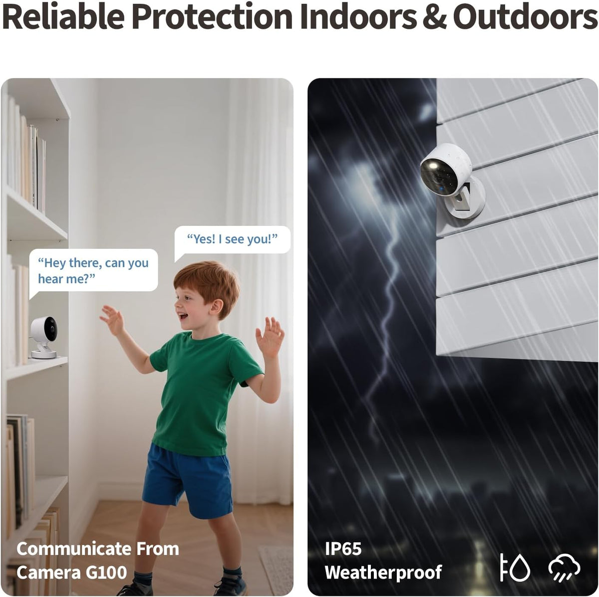 2K Sicherheitskamera G100 mit HomeKit Integration, Weiß