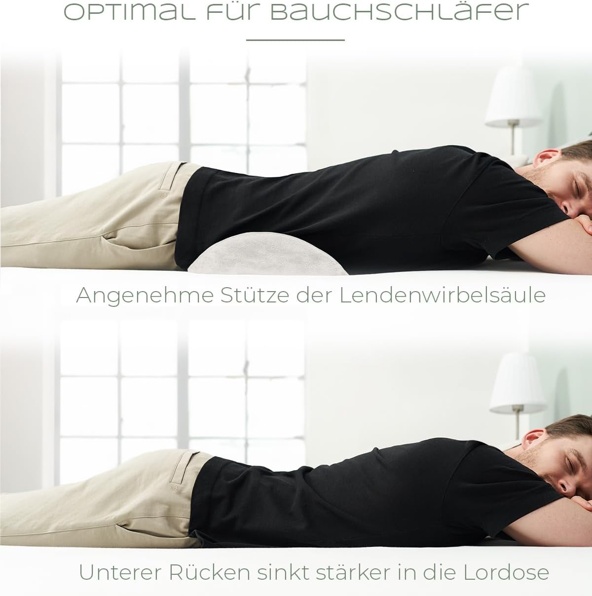 Ergonomisches Lendenwirbelkissen für Bett & Sofa, Weiss