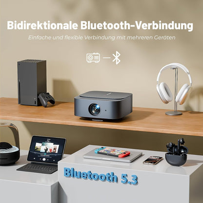 4K Smart Beamer mit Netflix, Smart Android TV & WiFi-Bluetooth, E1