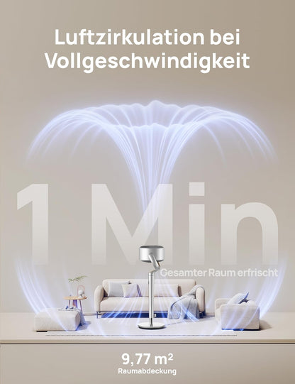 Smart Standventilator mit RGB Light, Silber