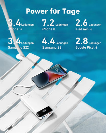 Powerbank, Weiss|20000mAh