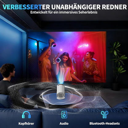 Tragbarer Mini-Beamer C2 mit 4K-Unterstützung und 5G WiFi, White
