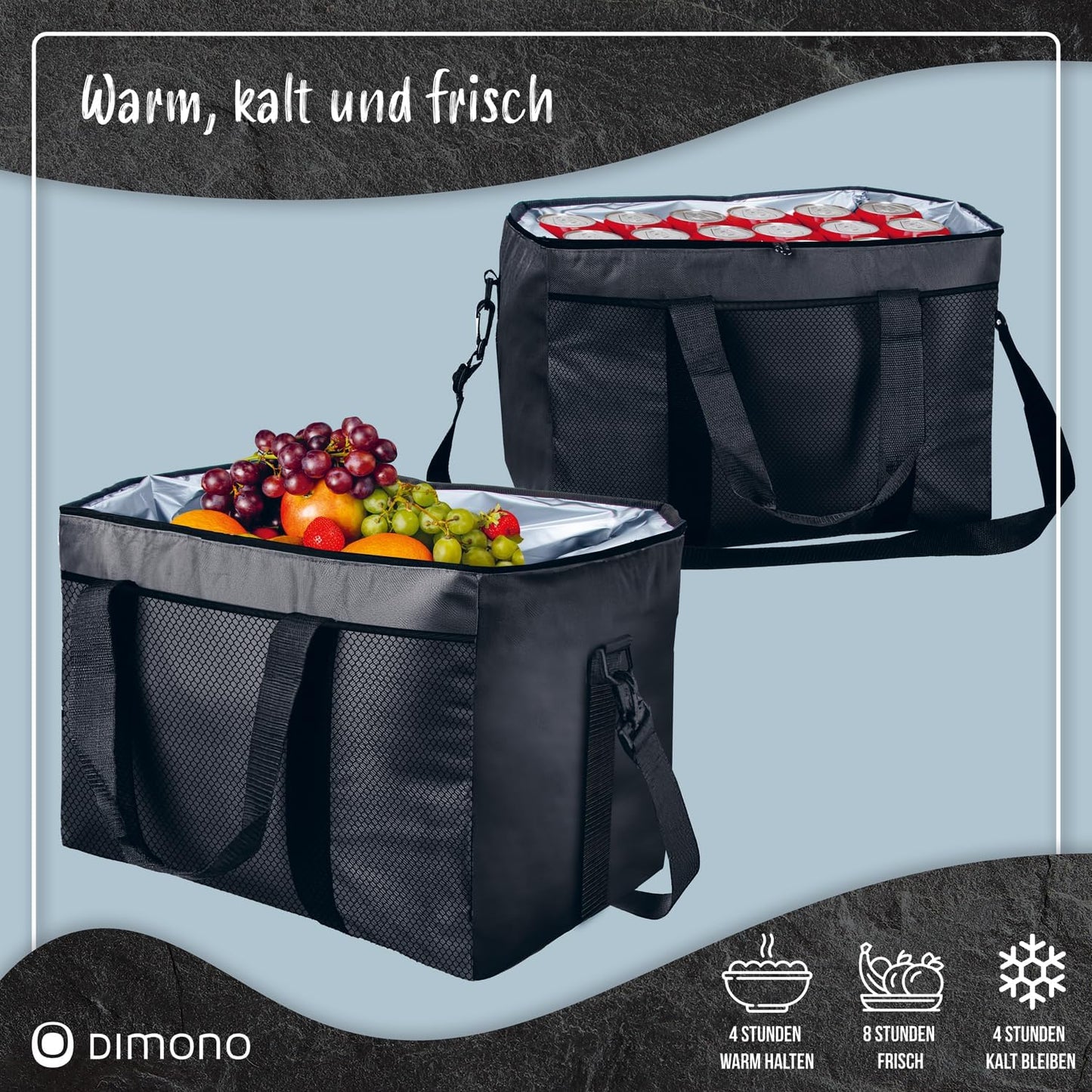 XXL Kühltasche, 45 Liter - Schwarz