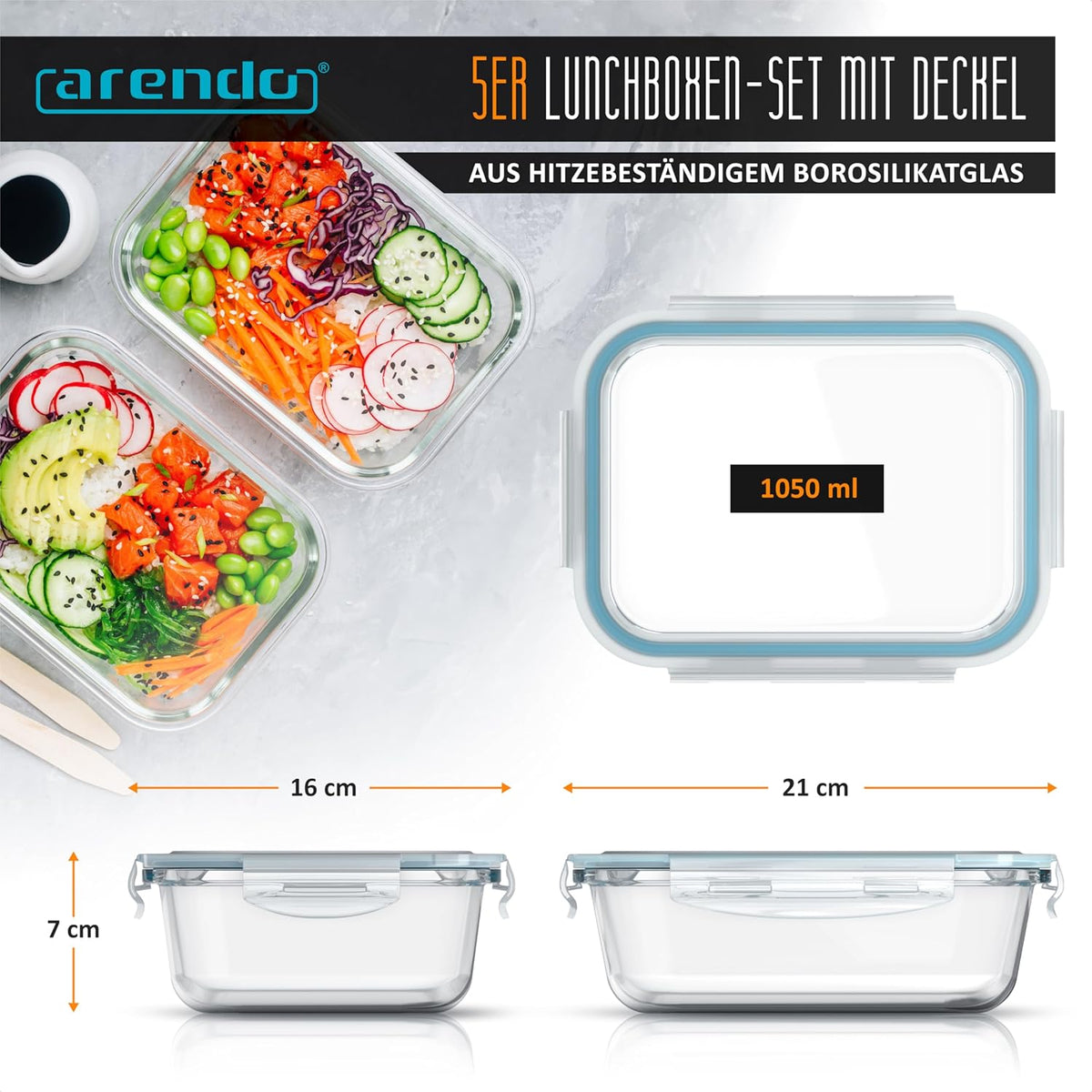 Glas-Lunchboxen Set