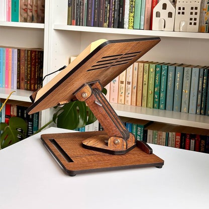 Verstellbarer Buch- und Laptop-Ständer aus Holz