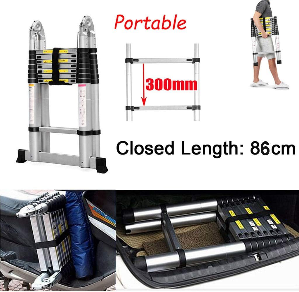 Teleskopleiter mit Stabilisator, 5M/2.5M+2.5M