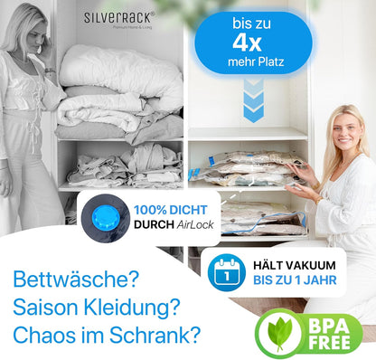 6-teiliges Vakuumbeutel-Set für Bettdecken, 6x Beutel - (6xXL (80x100 cm))