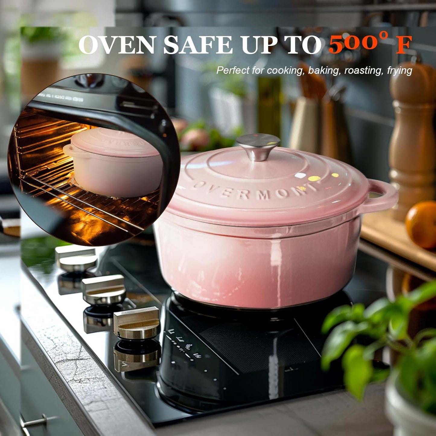 Schmortopf mit Deckel, 24cm-4.3L Rosa