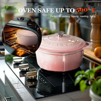 Schmortopf mit Deckel, 24cm-4.3L Rosa
