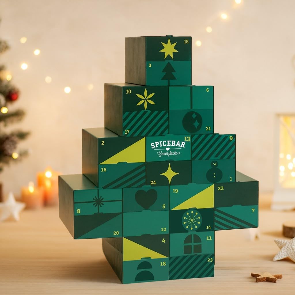 Gewürz-Adventskalender mit 24 Gewürzen, Gewürz Adventskalender
