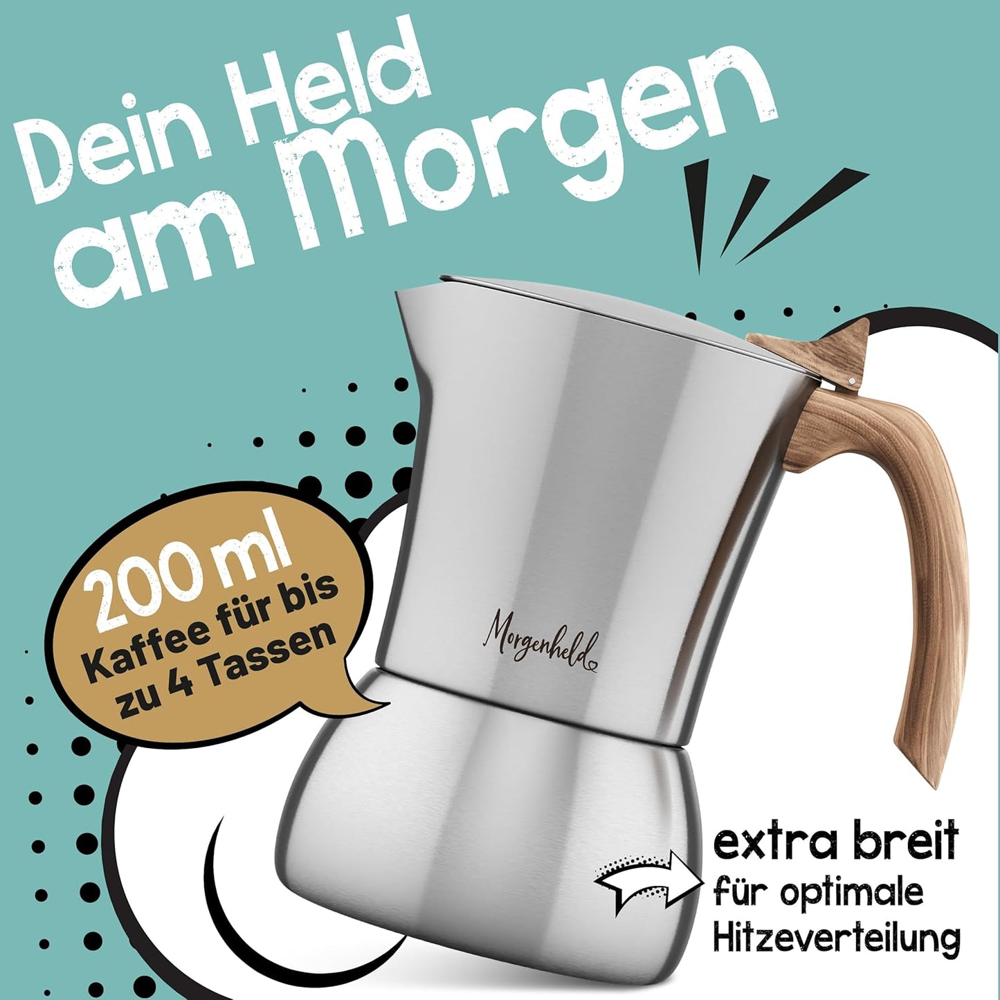 Flow Premium Espressokocher, 200ml (4 Tassen)