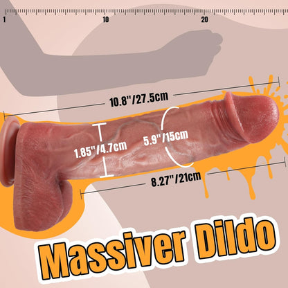 Realistischer Dildo mit Saugnapf und Adern, XXL-Fleischfarbe
