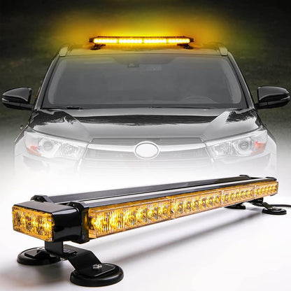 LED Rundumleuchte mit 7 Blitzmodi, Gelb 67cm
