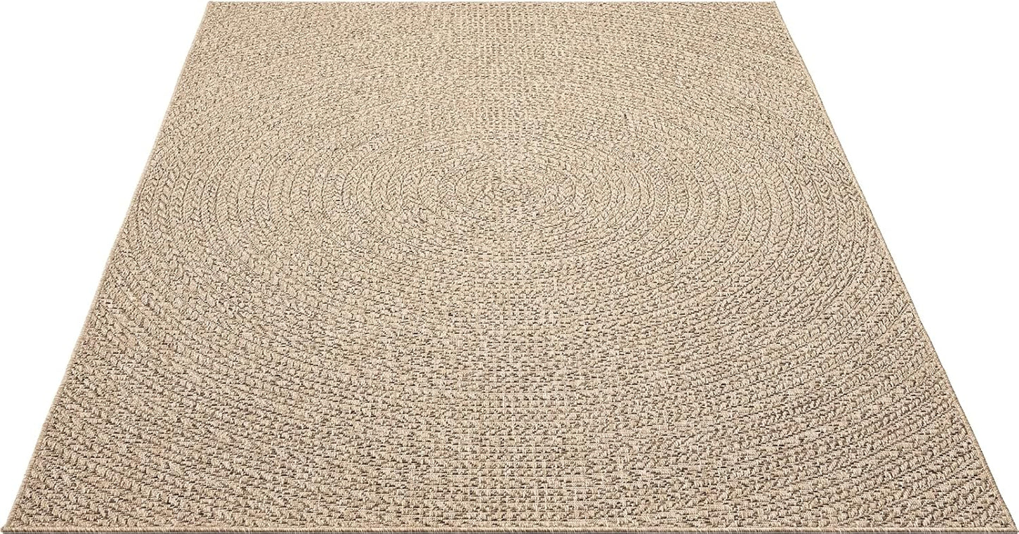 Wetterfester Outdoor-Teppich im Jute-Look (160 x 230 cm), 160 x 230 cm Natur-5