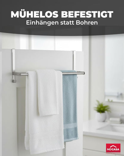 Handtuchstange ohne Bohren, verstellbar & kratzsicher, Edelstahl