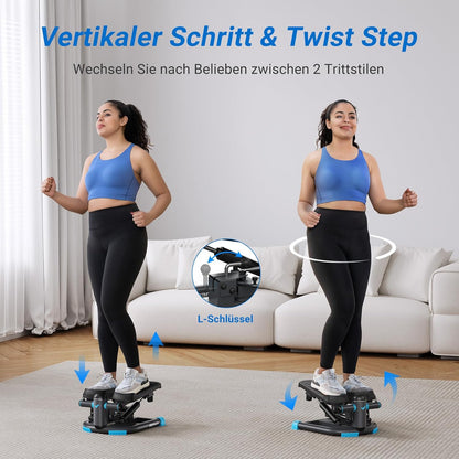 Mini Swing Stepper mit Widerstandsbändern, Schwarz