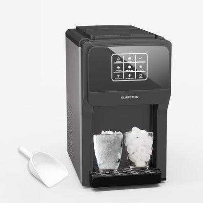 3in1 Eiswürfelmaschine mit Wasserspender und Crushed Ice, 3 in1 Crushed Ice Digital|Schwarz