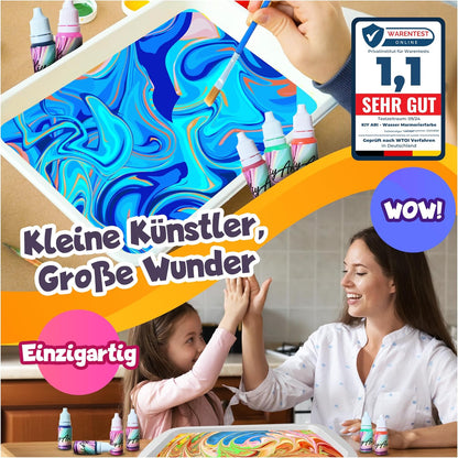 Wasser-Marmorierfarben-Set für Kinder, A4