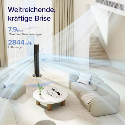 Smart Turmventilator, Schwarz