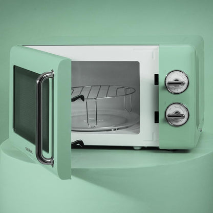 Retro Mikrowelle 20L mit Auftaufunktion, Mechanisch | Allein Serie 30 Grün