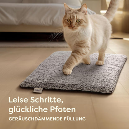 Selbstheizende Katzendecke mit rutschfester Unterseite, Grau
