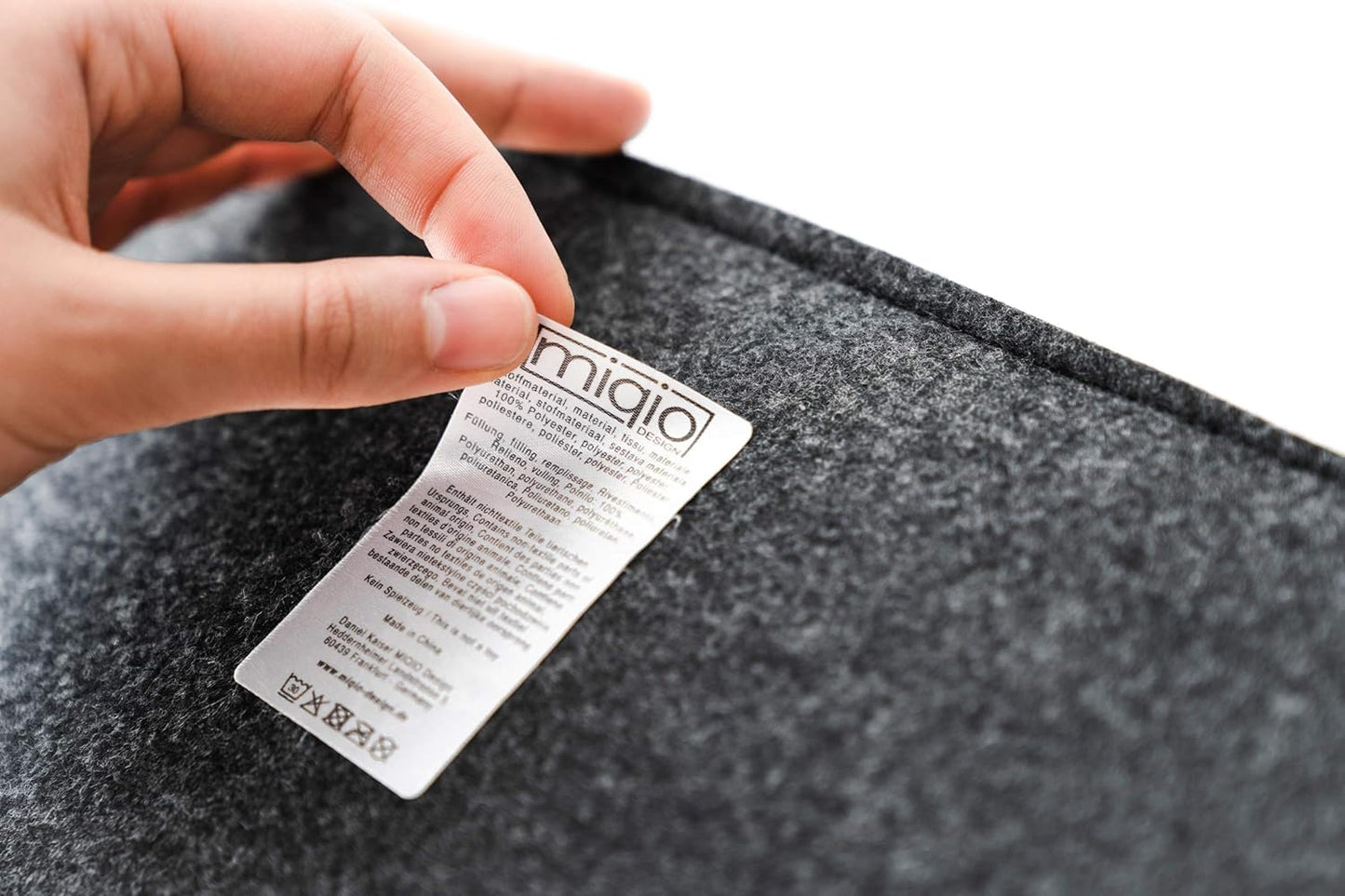 4er-Set Filz-Sitzkissen mit Antirutschnoppen, 35x35 cm, 4er-Set Dunkelgrau Anthrazit mit Echtleder-elementen