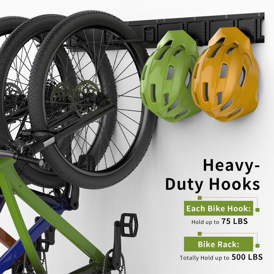 Velo Wandhalterung für 6 Räder & Helme, 6 Fahrräder + 5 Haken