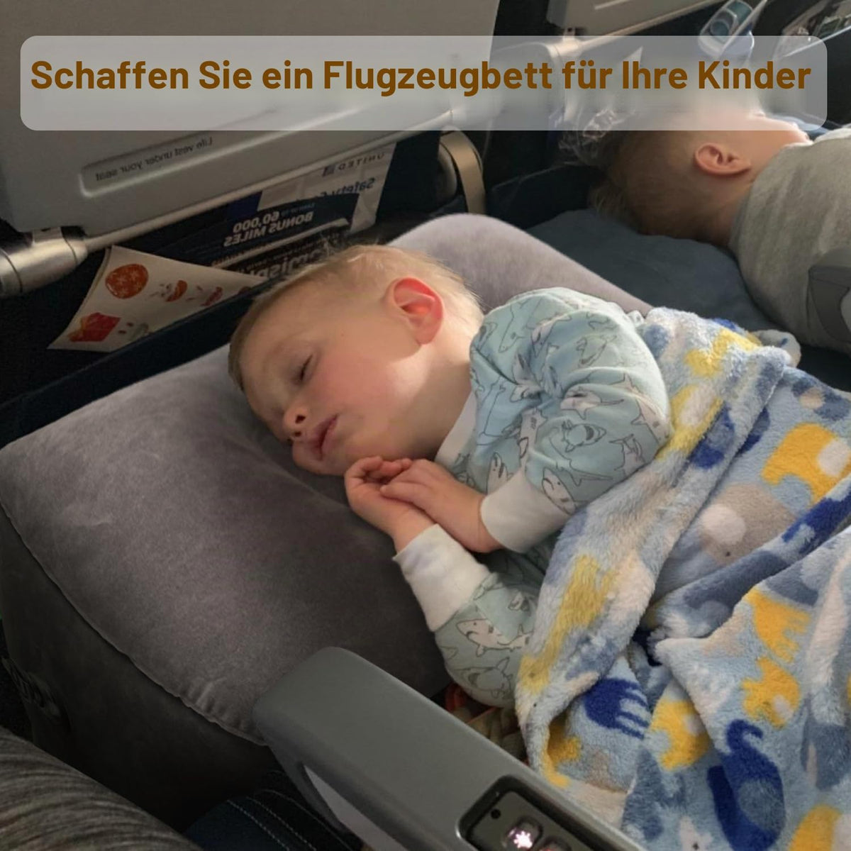Aufblasbare Flugzeug-Fussstütze für Kinder, Grau 1 Stück