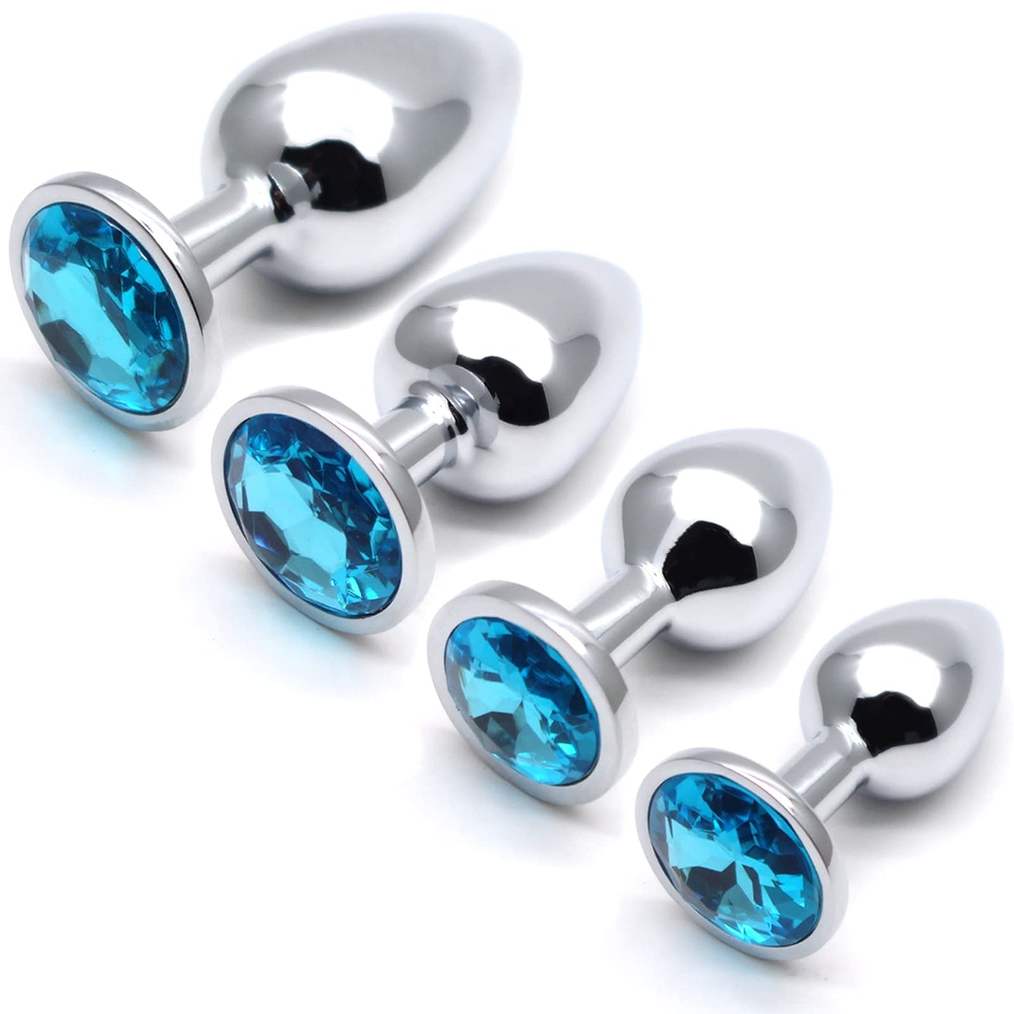 4-teiliges Analplug-Set, Anfänger geeignet, Blau-4set