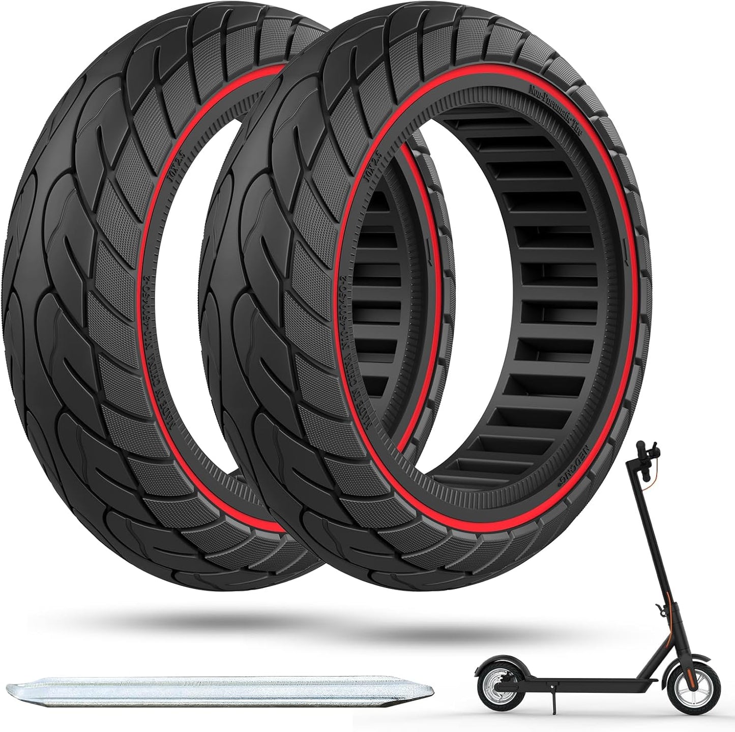 Ersatz-Vollgummireifen 60/70-6.5 für Ninebot, Red-2pcs
