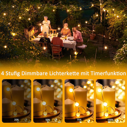 LED Lichterkette mit Fernbedienung, 300 LEDs, dimmbar, Warmweiß-b 39M