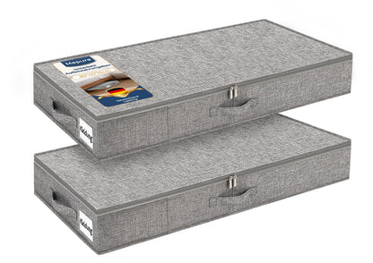Faltbare Unterbett-Aufbewahrungsbox mit Deckel, Grau-1 10cm