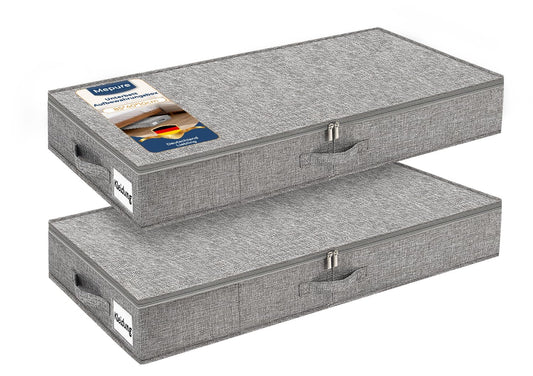 Faltbare Unterbett-Aufbewahrungsbox mit Deckel, Grau-1 10cm