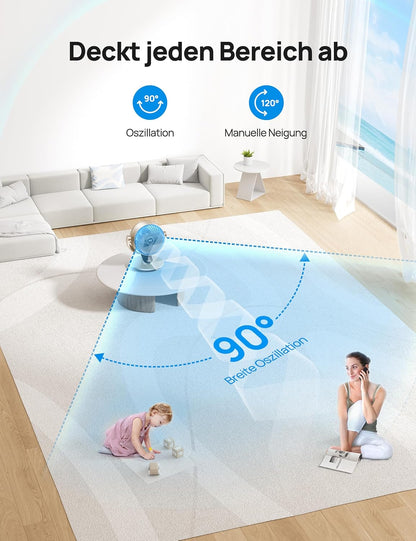 Leiser Smart Tischventilator Lynx S mit Fernbedienung, Timer und Ap-Steuerung, Gold