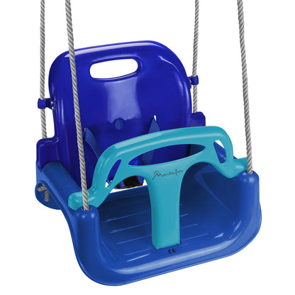 3-in-1 Kinderschaukel mit Anschnallgurt, Blau