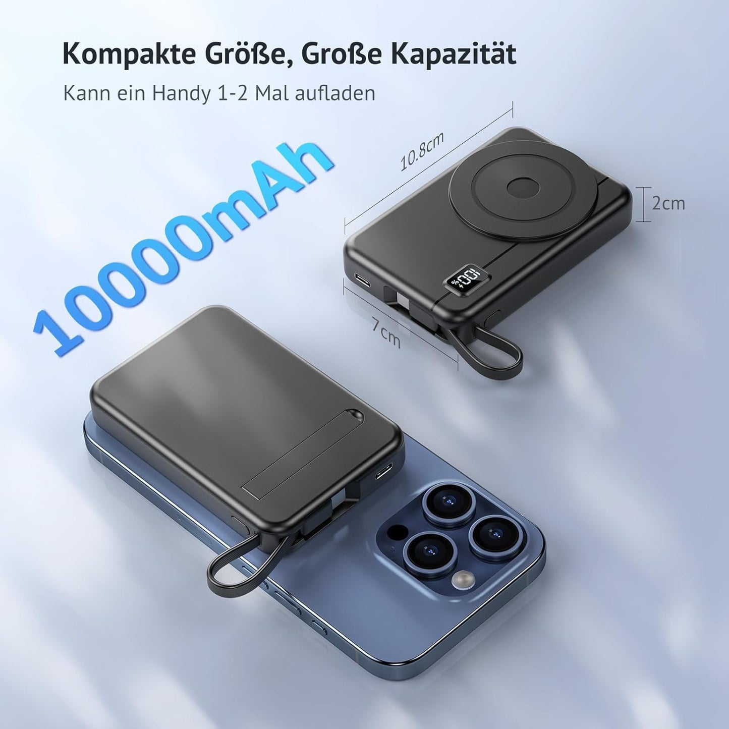 Magsafe Powerbank für iPhone 12er- bis 16er-Serie, Black