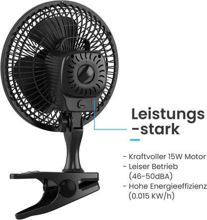 Mini-Ventilator mit Clip, Schwarz