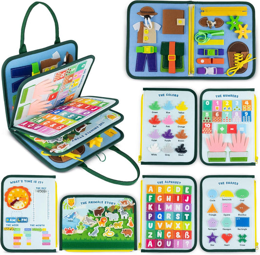Montessori Busy Board aus Filz für Kinder, Dschungel