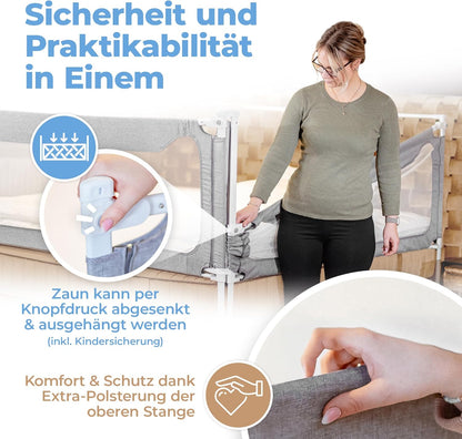 Rausfallschutz-Set für Boxspringbetten, 3er Set für 180x200cm Bett