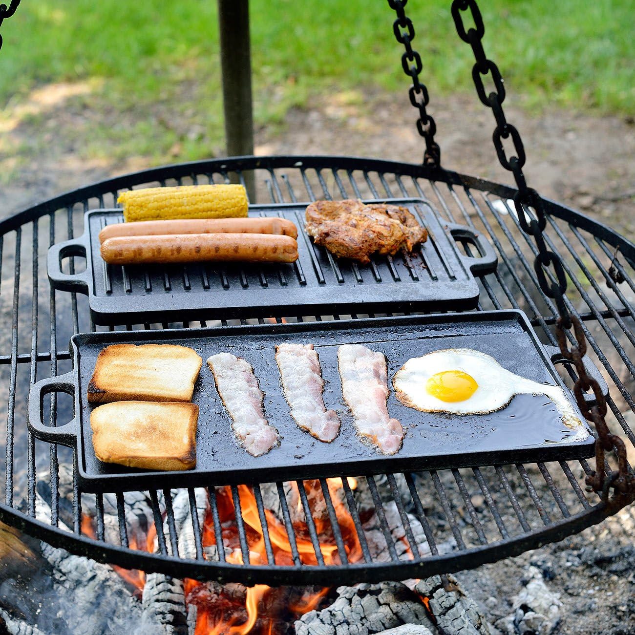 Wende-Grillplatte für Ofen, Herd & Grill, 1er 46 x 23 cm