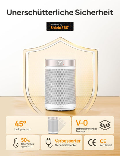 Heizlüfter mit Thermostat, Weiss WLAN