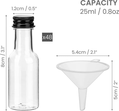 Kleine Schnapsflaschen zum Befüllen, 48 Stück, 25 ml - 48 Pack