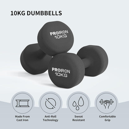 Neopren Kurzhantelset, 2 X [10]KG
