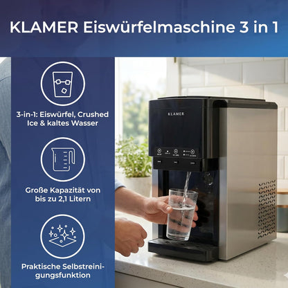 3-in-1 Eiswürfel- und Wasserspender